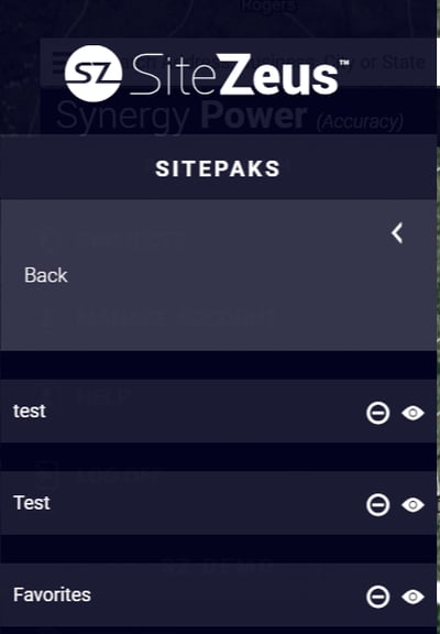 Reporting sitepak list