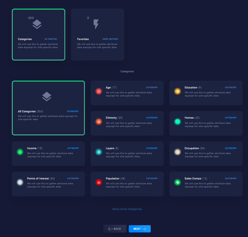 Reporting choose categories